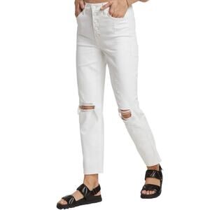 7 For All Mankind High Waist Ankle Straight Royce Blanc White Womens Size 28 NWT